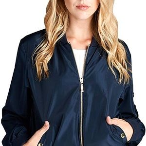 navy bomber jacket